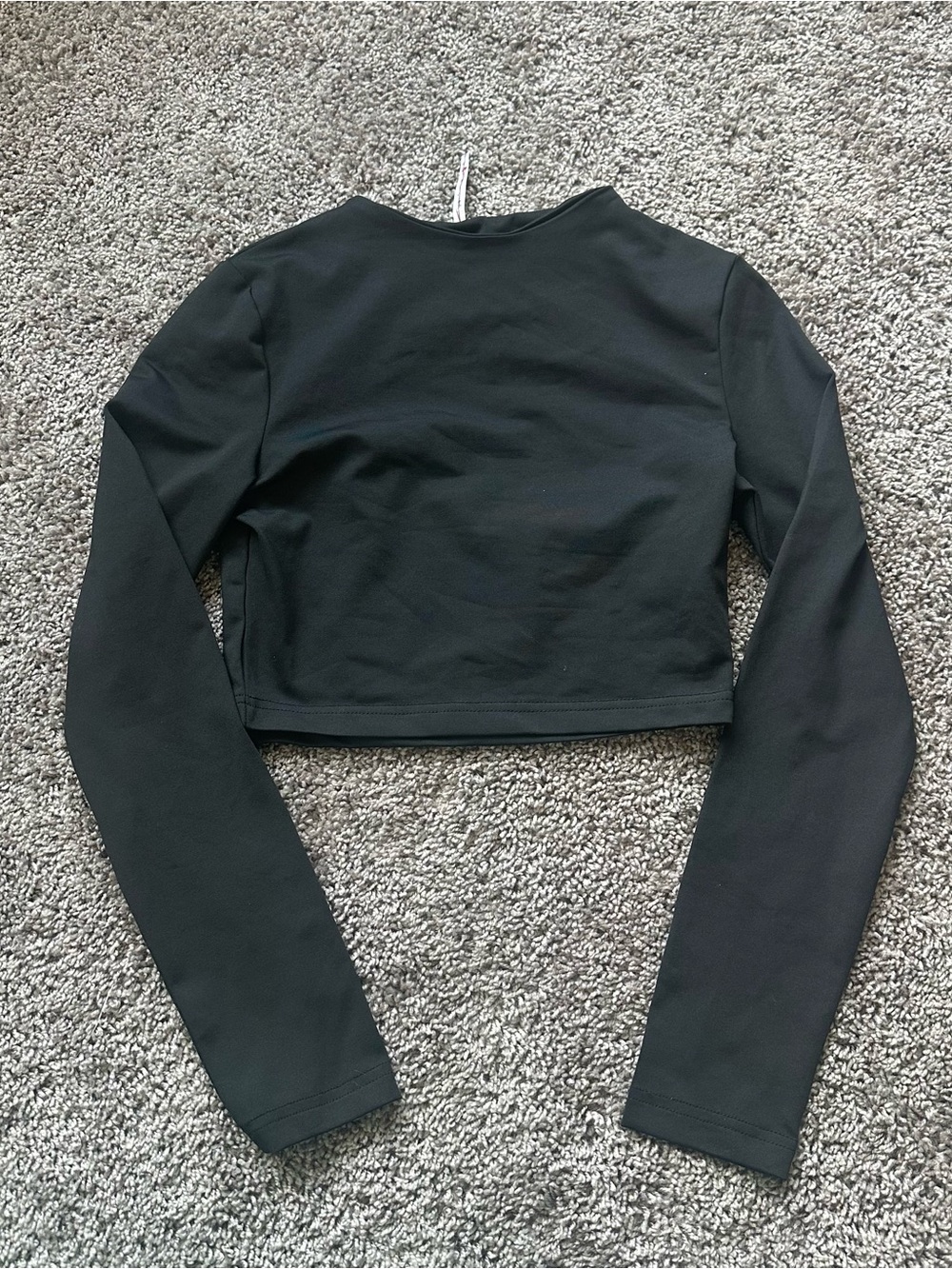 Sage Black Long-Sleeve Crop Top - Women's